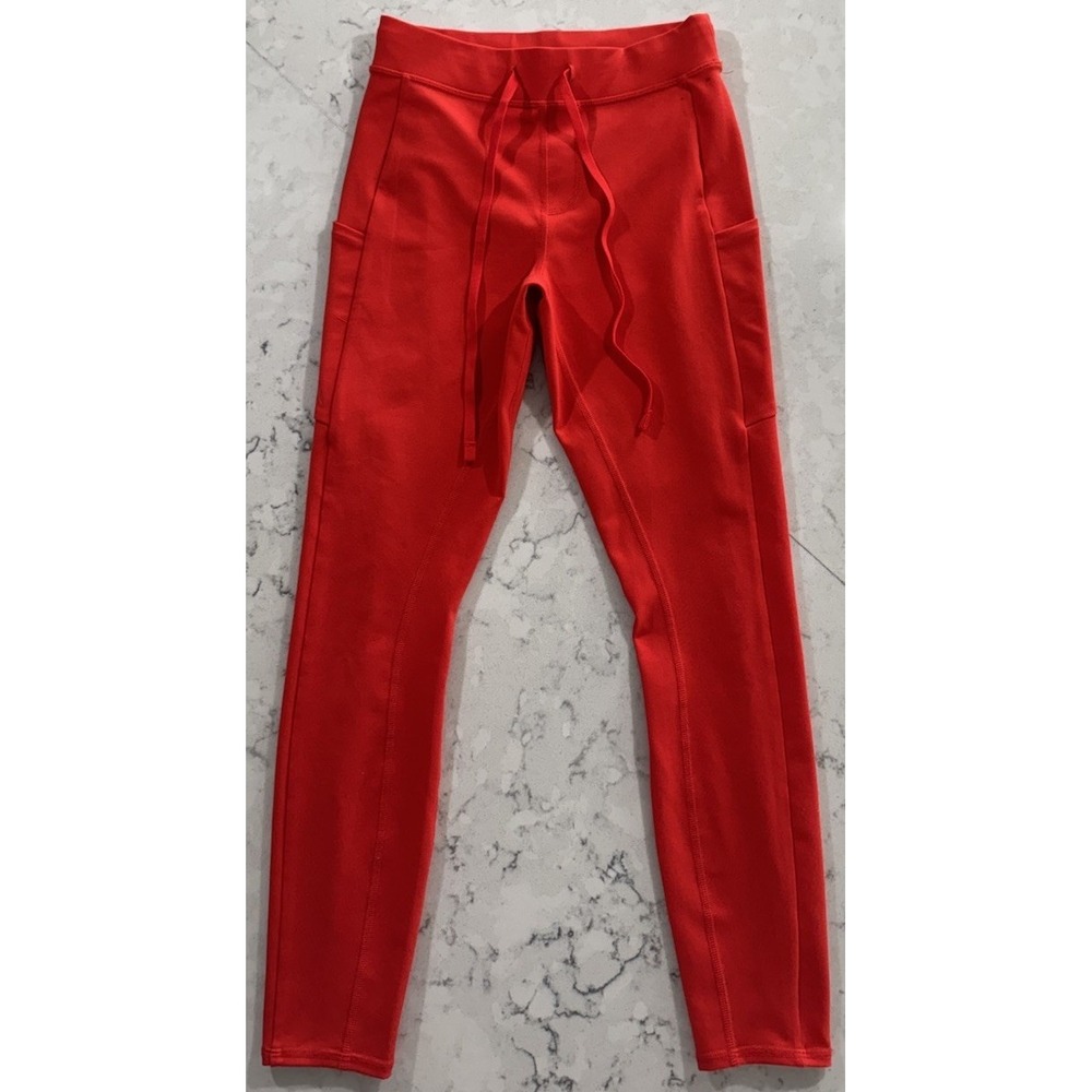 ALO Yoga‎ 7/8 High Waist Checkpoint Leggings Womens XS Red Stretch Drawstring